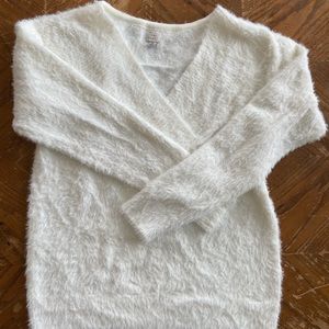 Fuzzy white sweater